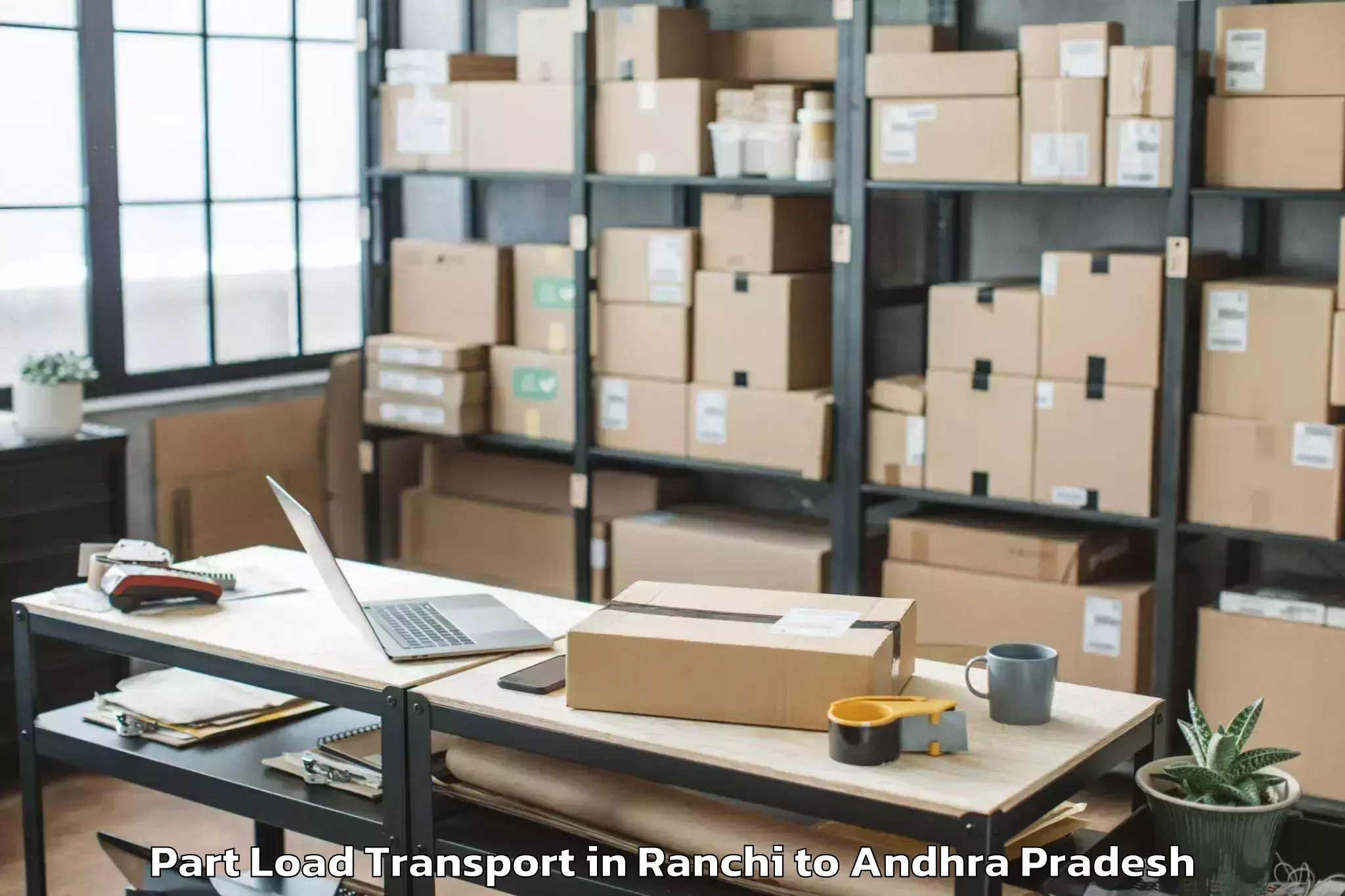 Book Ranchi to Vignan University Guntur Part Load Transport